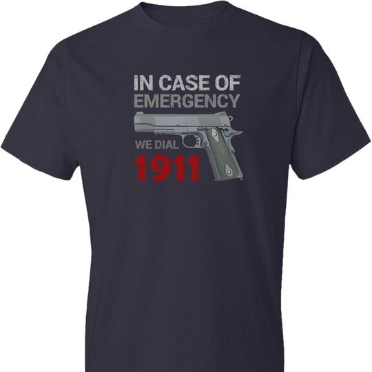 In Case of Emergency We Dial 1911 Pro Gun Men's T-Shirt - Navy