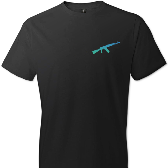 AK-47 AKM Rifle Silhouette Firearm Pro Gun Men's Tshirt - Black