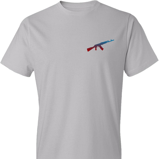 AK-47 AKM Rifle Silhouette Firearm Pro Gun Men's Tshirt - Light Grey