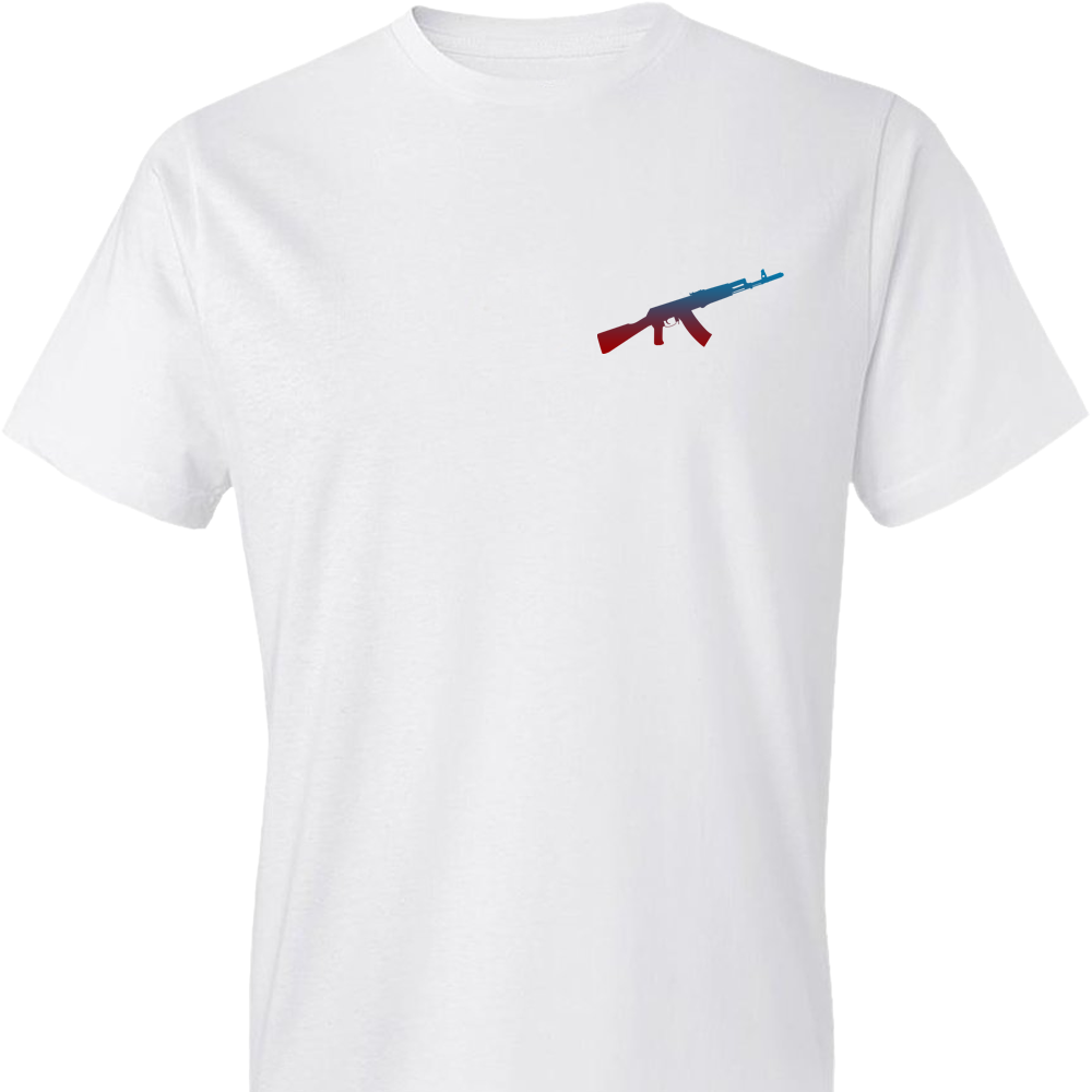 AK-47 AKM Rifle Silhouette Firearm Pro Gun Men's Tshirt - White