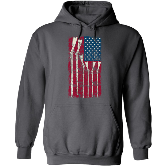 American Flag with Guns - 2nd Amendment Men's Hoodie - Dark Grey