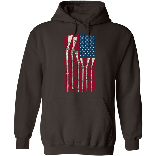 American Flag with Guns - 2nd Amendment Men's Hoodie - Dark Brown