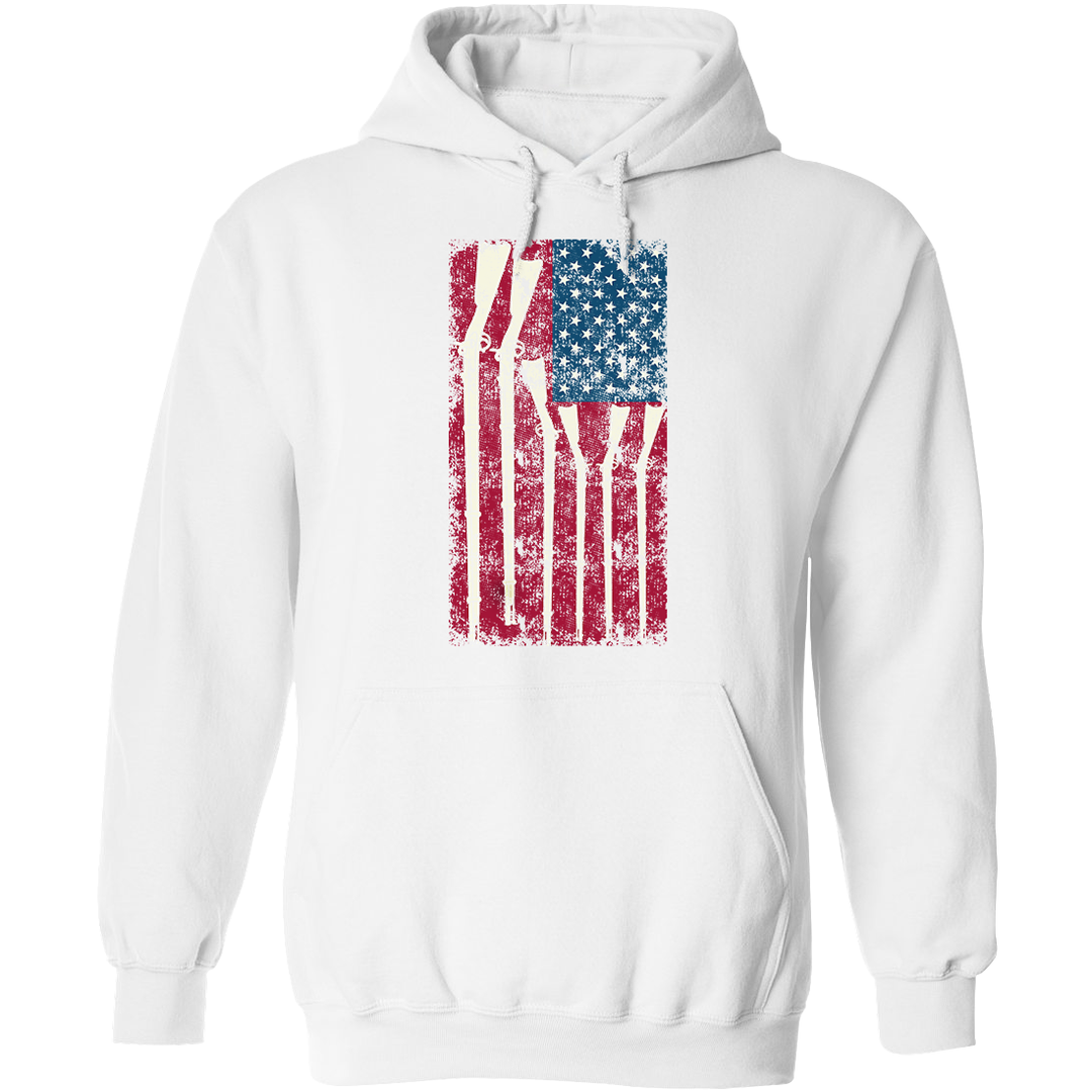 American Flag with Guns - 2nd Amendment Men's Hoodie - White