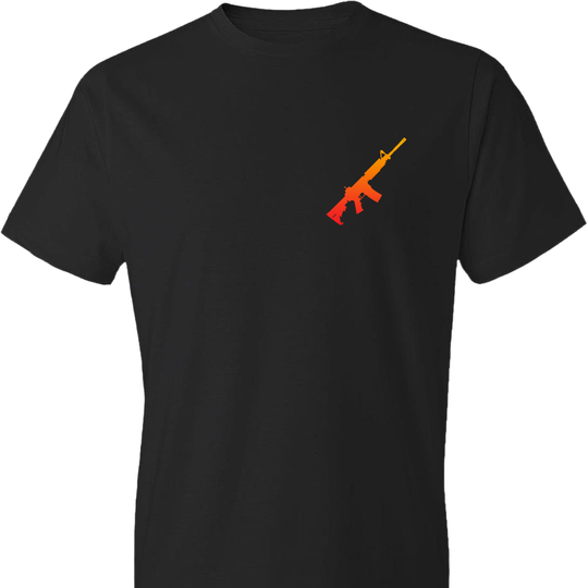 AR-15 Rifle Silhouette Firearm Men's T-Shirt -  Black