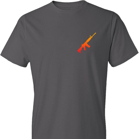 AR-15 Rifle Silhouette Firearm Men's T-Shirt -  Charcoal