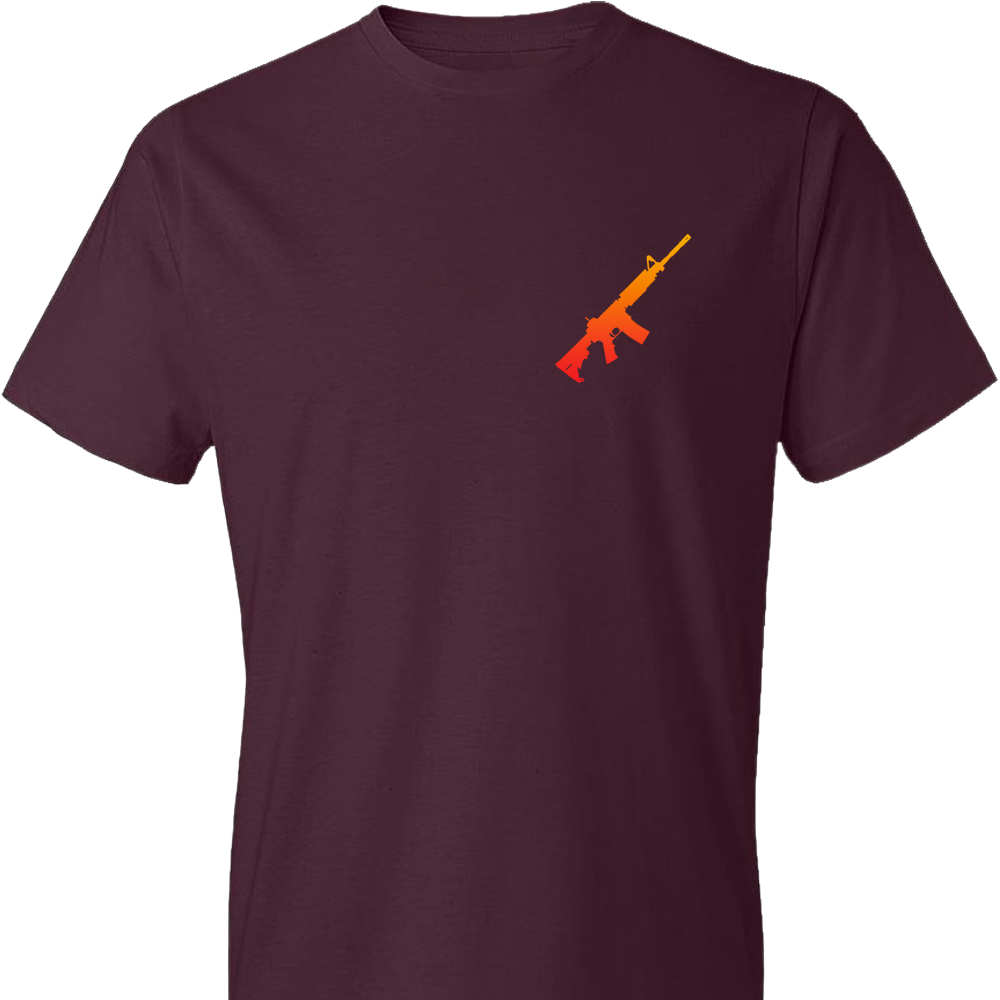 AR-15 Rifle Silhouette Firearm Men's T-Shirt -  Maroon