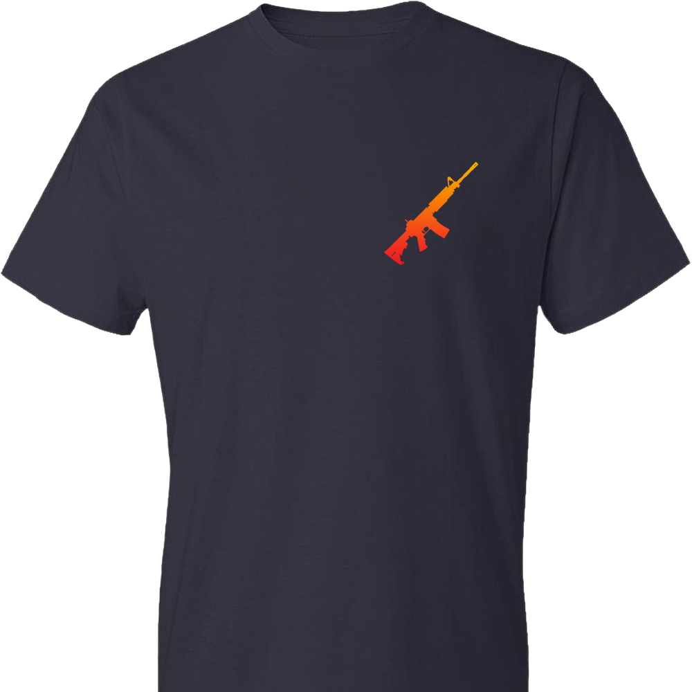 AR-15 Rifle Silhouette Firearm Men's T-Shirt -  Navy