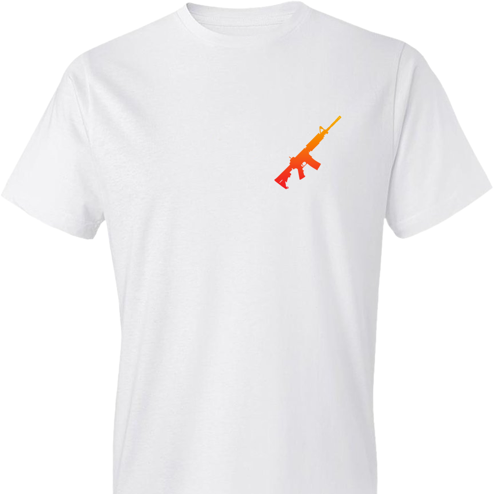 AR-15 Rifle Silhouette Firearm Men's T-Shirt -  White