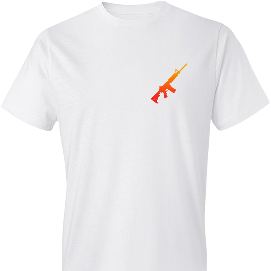 AR-15 Rifle Silhouette Firearm Men's T-Shirt -  White