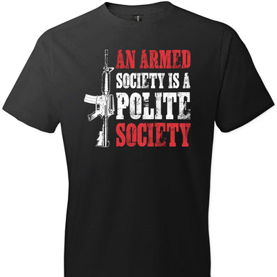 An Armed Society is a Polite Society - Shooting Clothing Men's Tshirt - Black