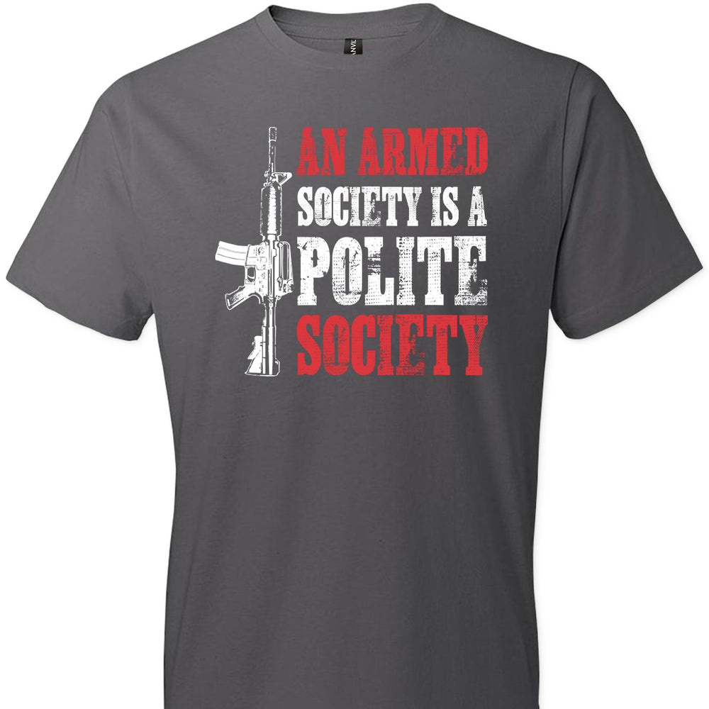 An Armed Society is a Polite Society - Shooting Clothing Men's Tshirt - Charcoal