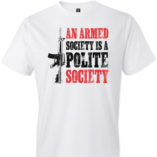 An Armed Society is a Polite Society - Shooting Clothing Men's Tshirt - White