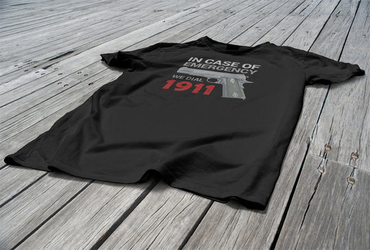 In Case of Emergency We Dial 1911 Pro Gun Men's T-Shirt - TheGunCity.com