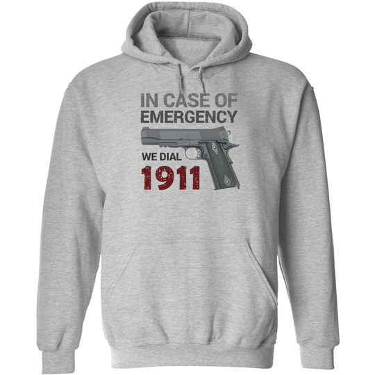 In Case of Emergency We Dial 1911 Pro Gun Мen's Hoodie - Sport Grey