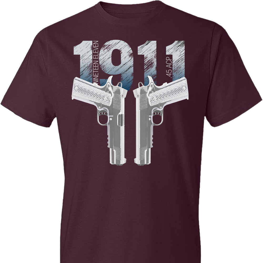 Colt 1911 Handgun - 2nd Amendment Men's Tee - Maroon