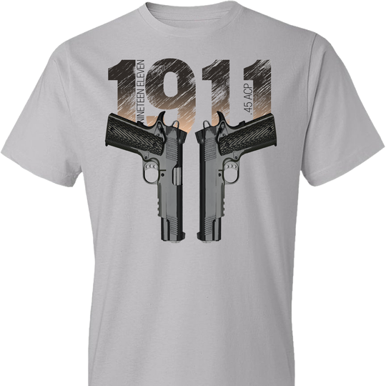 Colt 1911 Handgun - 2nd Amendment Men's Tee - Silver