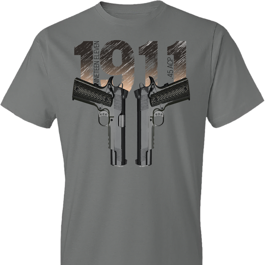 Colt 1911 Handgun - 2nd Amendment Men's Tee - Storm Grey