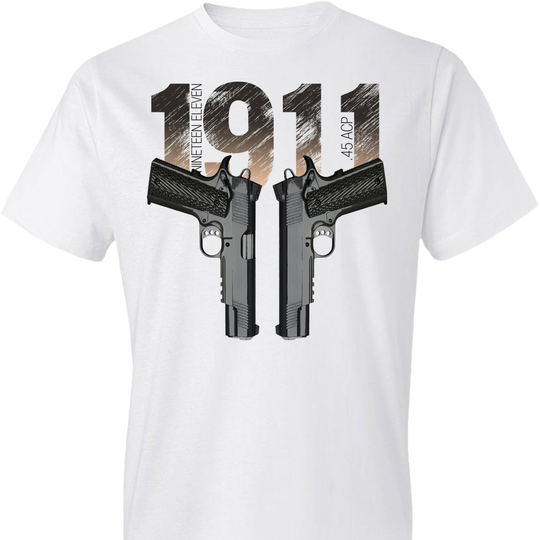Colt 1911 Handgun - 2nd Amendment Men's Tee - White