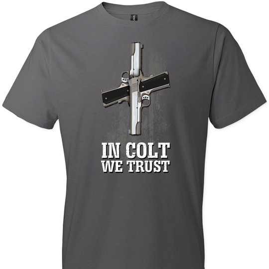 In Colt We Trust - Men's Pro Gun Clothing - Dark Grey T-Shirt