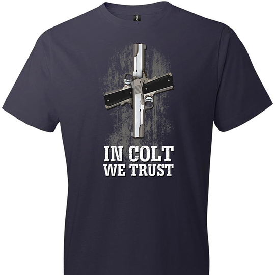 In Colt We Trust - Men's Pro Gun Clothing - Navy T-Shirt