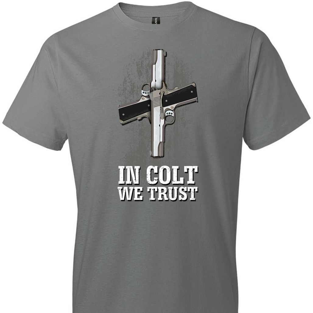 In Colt We Trust - Men's Pro Gun Clothing - Grey T-Shirt