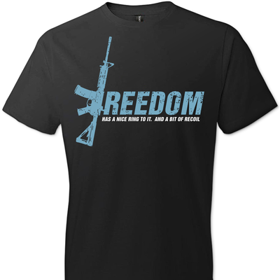 Freedom Has a Nice Ring to It. And a Bit of Recoil - Men's Pro Gun Clothing - Black T Shirts