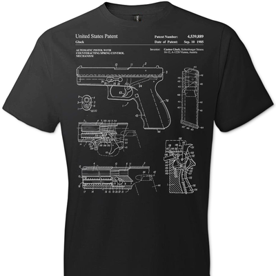 Glock Handgun Patent Pro Gun Men's T shirt - Black