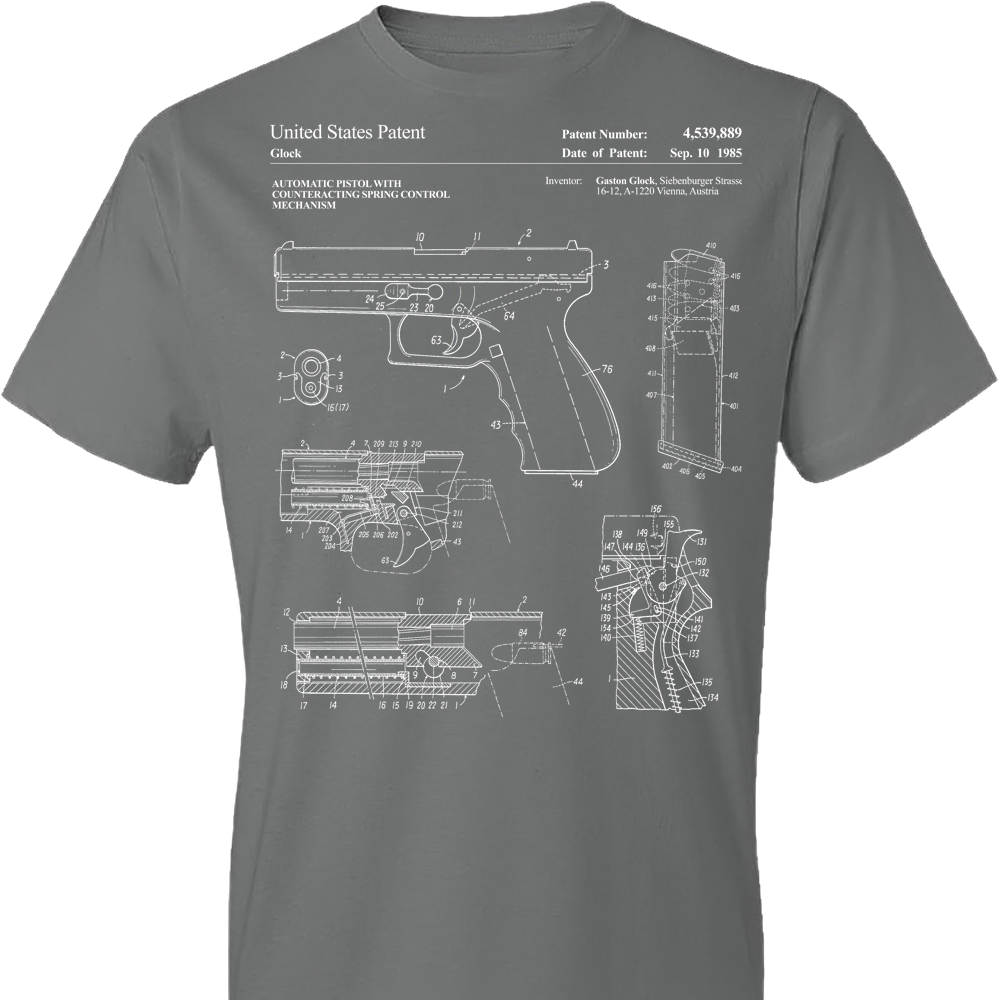 Glock Handgun Patent Pro Gun Men's T shirt - Storm Grey