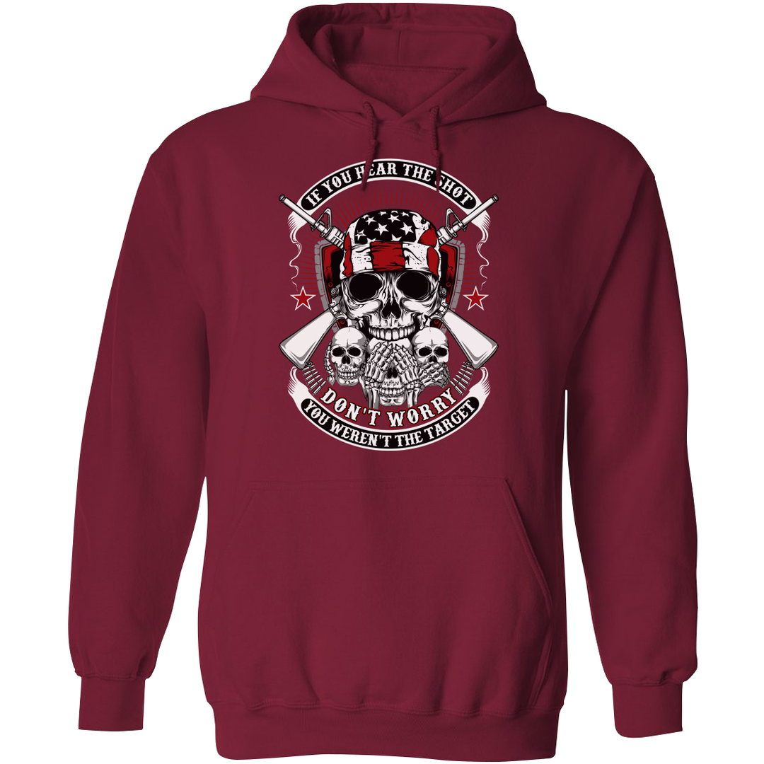 If you hear the shot, don't worry, you weren't the target - Pro Gun Hoodie - Red