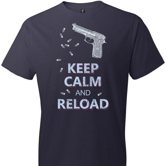 Keep Calm and Reload - Pro Gun Men's Tshirt - Navy