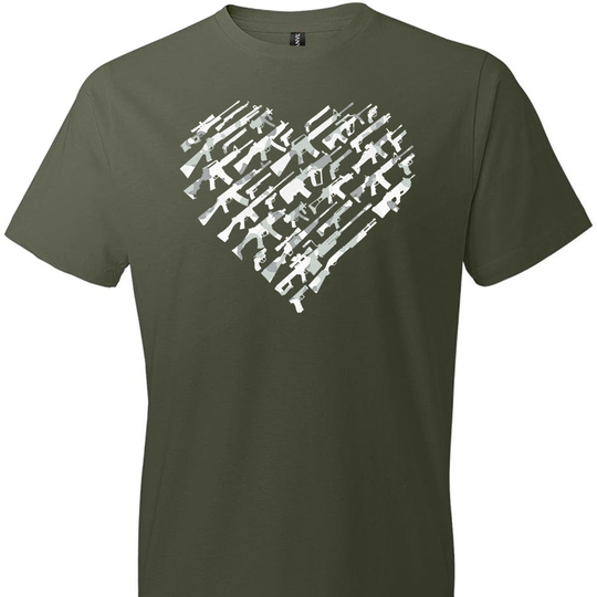 I Love Guns, Heart Made of Guns - Men's T Shirts - City Green