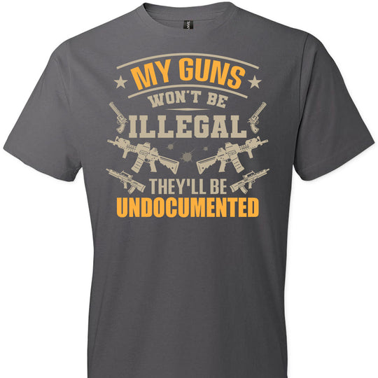My Guns Won't Be Illegal They'll Be Undocumented - Men's Shooting Clothing - Charcoal T-Shirt
