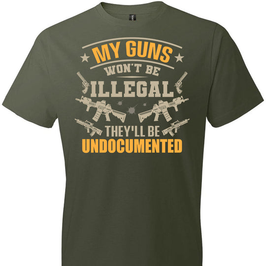 My Guns Won't Be Illegal They'll Be Undocumented - Men's Shooting Clothing - City Green T-Shirt