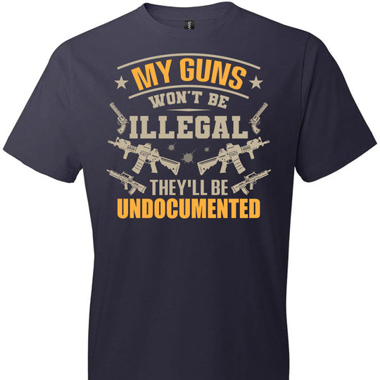 My Guns Won't Be Illegal They'll Be Undocumented - Men's Shooting Clothing - Navy T-Shirt