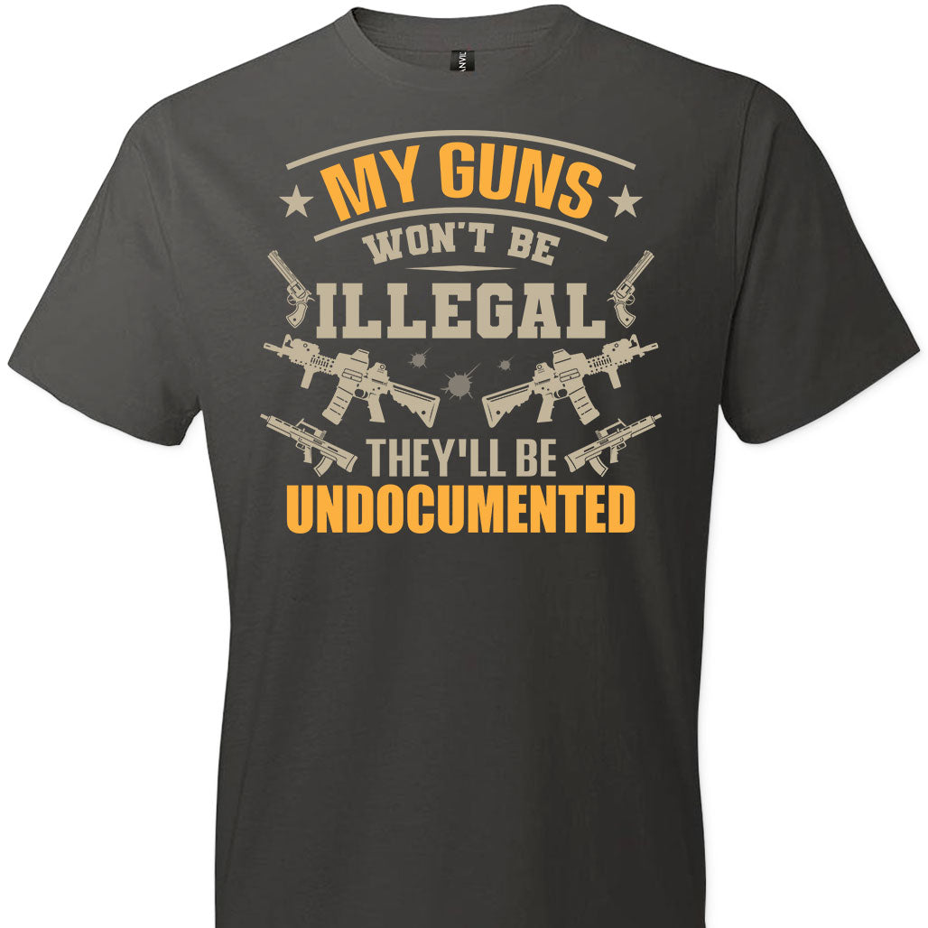 My Guns Won't Be Illegal They'll Be Undocumented - Men's Shooting Clothing - Smoke T-Shirt