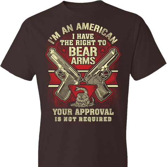 I'm an American, I Have The Right To Bear Arms - 2nd Amendment Men's Tshirt - Brown