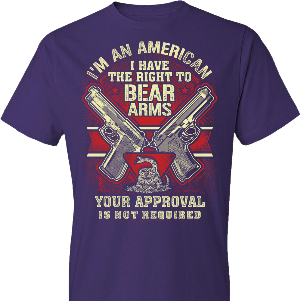 I'm an American, I Have The Right To Bear Arms - 2nd Amendment Men's Tshirt - Purple