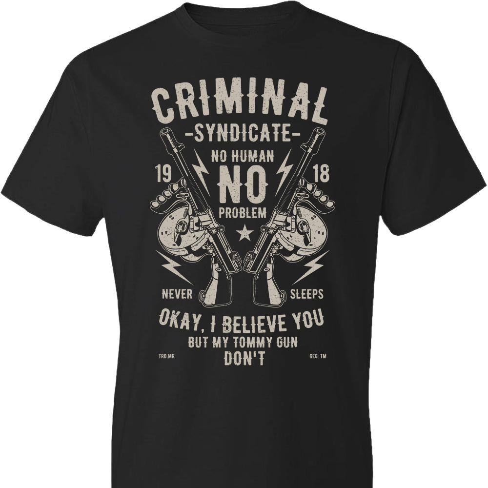 Thompson Submachine Gun Men's Pro Gun Tee - Black