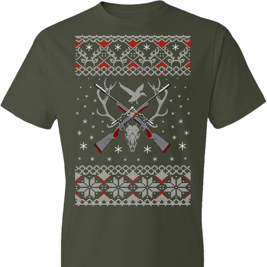 Hunting Ugly Christmas Sweater - Shooting Men's Tshirt - City Green