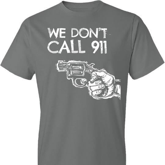 We Don't Call 911 - Men's Pro Gun Shooting T-Shirt - Grey